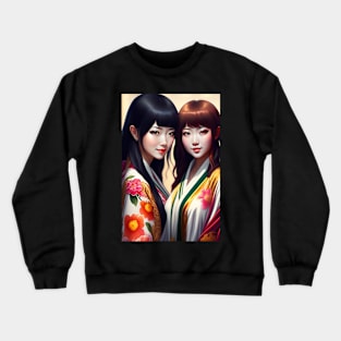 Cute Japanese girl anime,Vintage 90's anime style Crewneck Sweatshirt